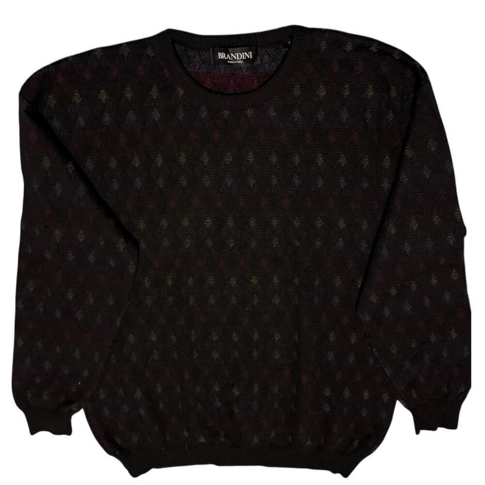 Vintage Brandini Made in Italy Sweater – Geometric Pattern – Size Large